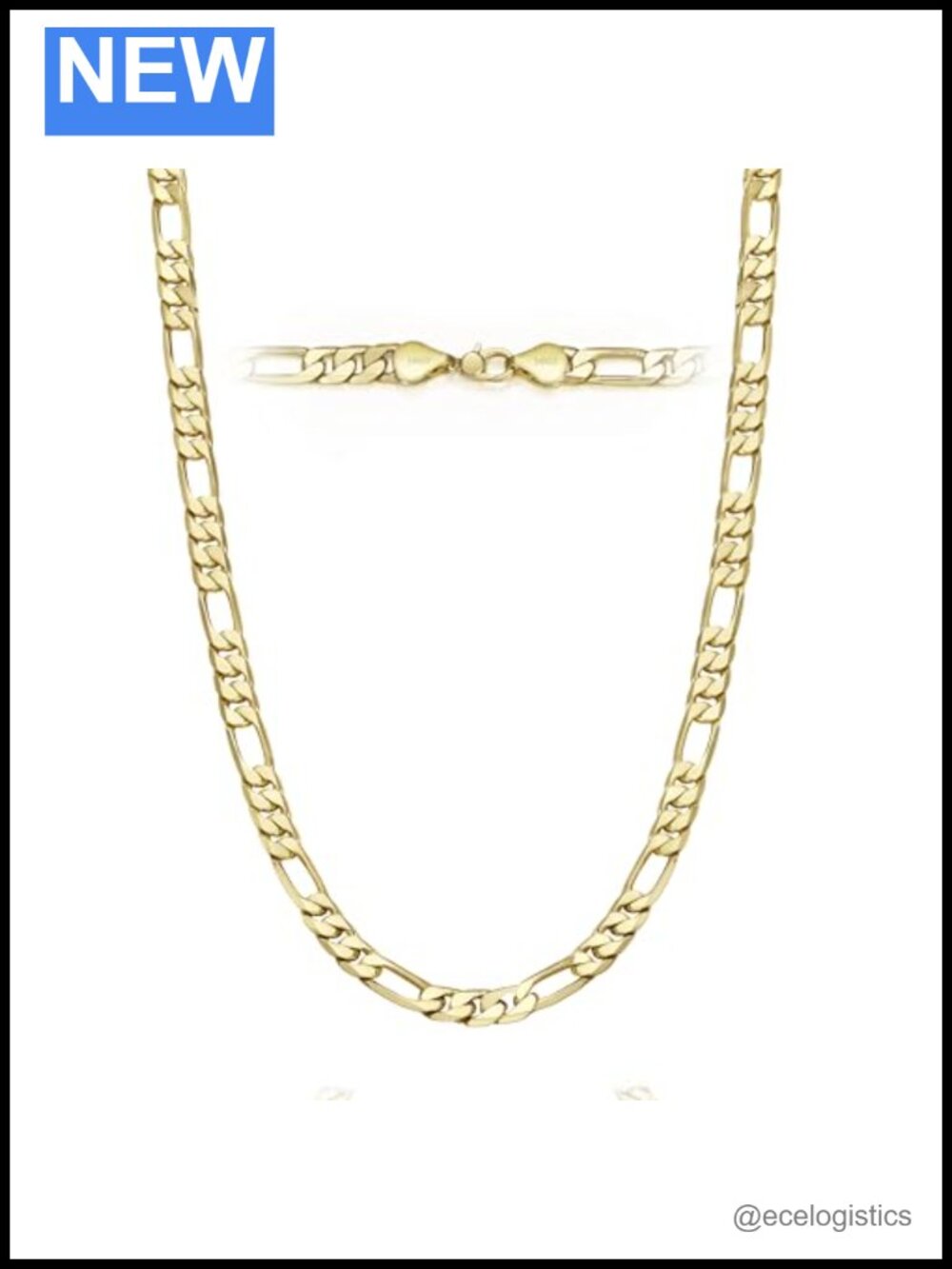 14k Gold Filled Figaro Chain Necklace 6mm Unisex Statement Layering Jewelry